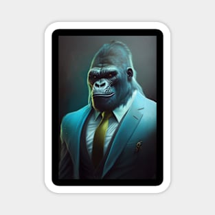 Wild Gorilla In A Suit - Perfect Animal Graphic For Fashion Lovers Magnet