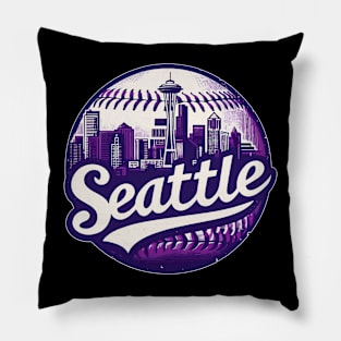 Vintage Seattle City Baseball Pillow