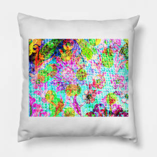 Vintage Rainbow Floral Pattern Pillow