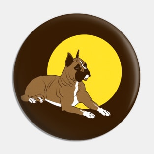 Boxer with yellow sun Pin