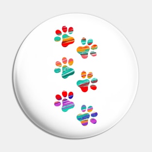 Colorful Cat Tracks Pin