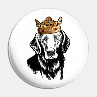 Flat-Coated Retriever Dog King Queen Wearing Crown Pin