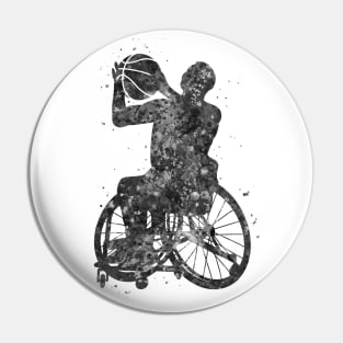 Wheelchair basketball black and white Pin