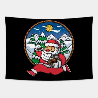 Santa Run Tapestry