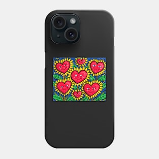 Happy Heart Flowers Sunflowers Phone Case