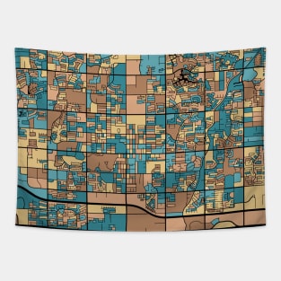 Chandler Map Pattern in Mid Century Pastel Tapestry