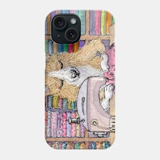 She was a dab paw with quilts, this corgi dog seamstress Phone Case