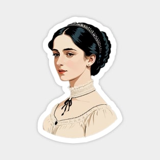 Lovely Victorian Lady Wearing a Sheer White Top Magnet