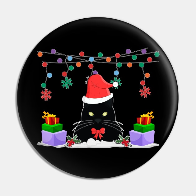 Black Cat Christmas Lights Cute Cat Lover Gifts Pin by ahadnur9926