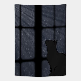 cat look to the rain Tapestry