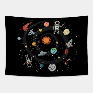 Outer space illustration Tapestry