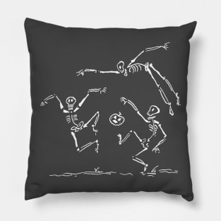 Skeleton Ball White Ink Pillow