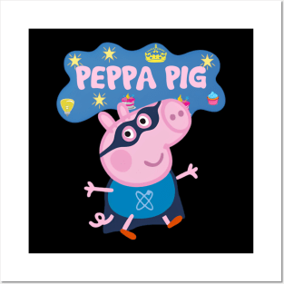 Poster Peppa Pig verde,azulecor-de-rosa - 1.1 x 1.55 m - Sanders