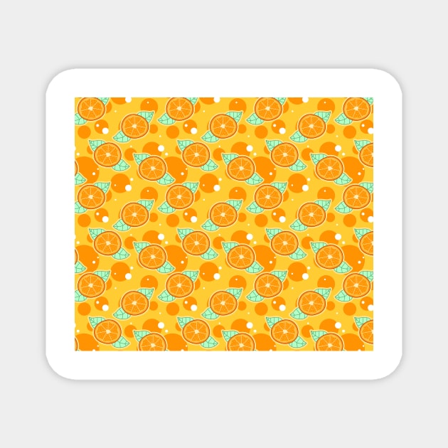 Orange Citrus Slice Pattern Magnet by saradaboru