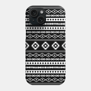 Aztec White on Black Mixed Motifs Pattern Phone Case