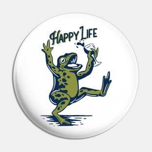 Green Frogs Enjoy Life Pin