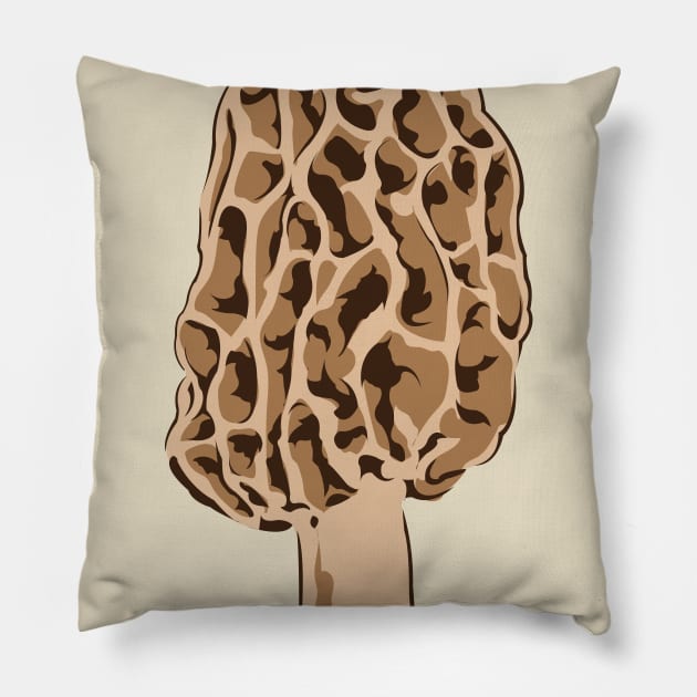 Majestic Morel Pillow by Taylor Lindgren Art