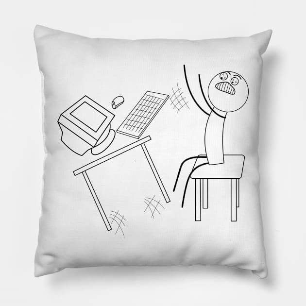 Table Flip Angry Rage Quit Desk flip Mad Angry Meme guy Pillow by alltheprints