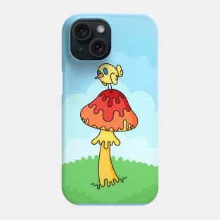 Tiny Bird On a Magical Mushroom Phone Case