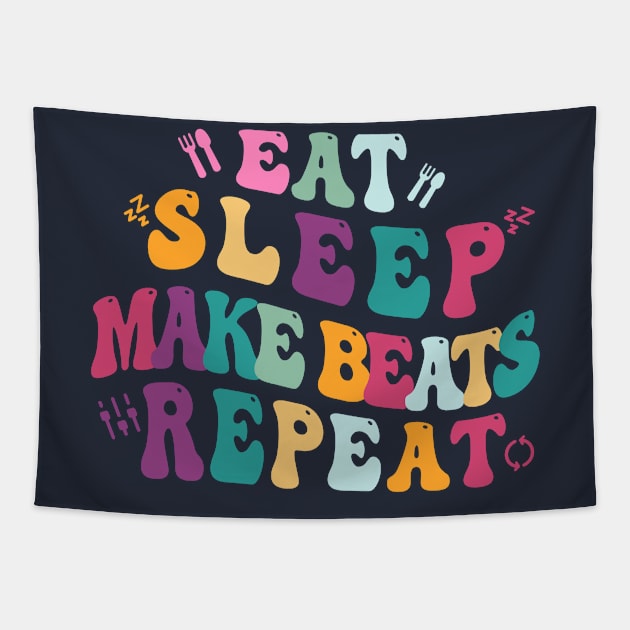 Eat Sleep Make beats Repeat Tapestry by Stellart