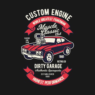 Muscle Classic Car Club, Vintage Retro Classic T-Shirt