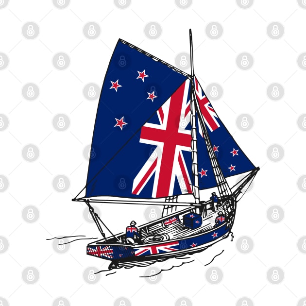 Vintage New Zealand Ship | Proud to Be Born in New Zealand by Mochabonk