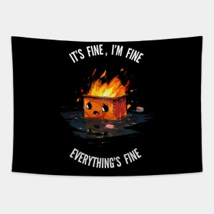 Nothing to see here, Everything's fine v3 (round) Tapestry