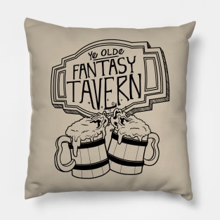 Fantasy Tavern - Black Design Pillow