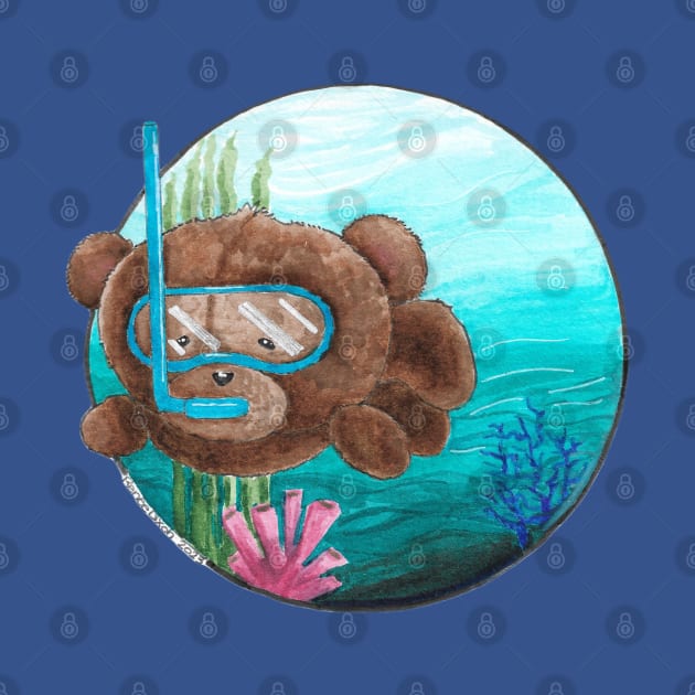 Scuba Bear by ReneeDixonArt