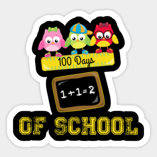 100 Days Of School Craft Stickers Teepublic