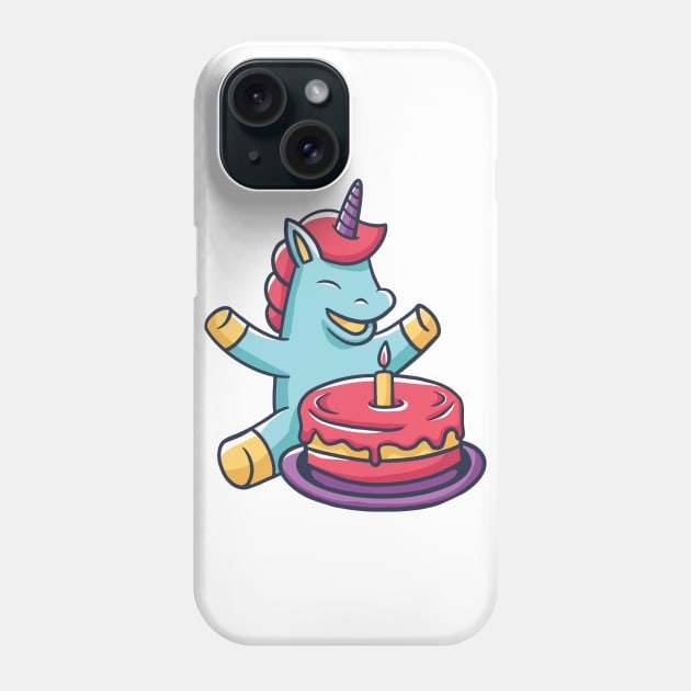 baby unicorn birthday awesome gift Phone Case by Midoart