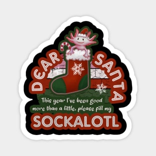 Dear Santa Christmas Stocking Axolotl Sockalotl Magnet