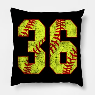 Fastpitch Softball Number 36 #36 Softball Shirt Jersey Uniform Favorite Player Biggest Fan Pillow