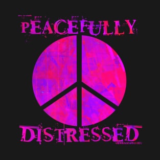 Peacefully Distressed v8 Pink Purple T-Shirt