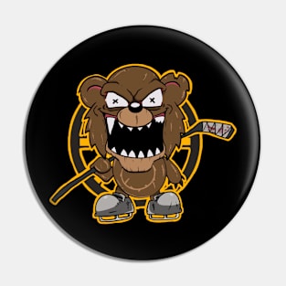 Cuddle Bear Hockey Pin