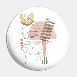 Abstract modern woman face Pin