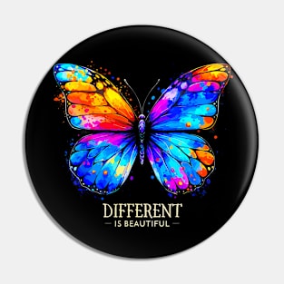 Autism Awareness Different Is Beautiful Butterfly Pin