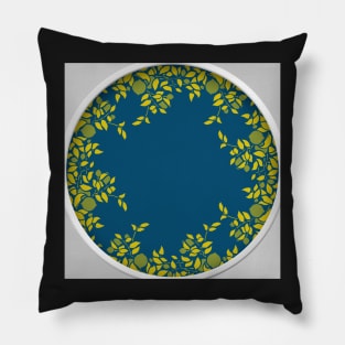 Green lemon art. Pillow