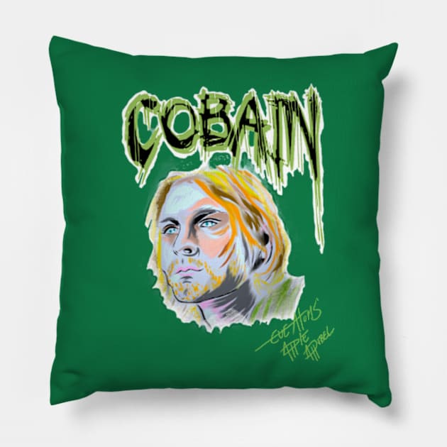 Kurt cobain nirvana Pillow by Eve Atoms Apple