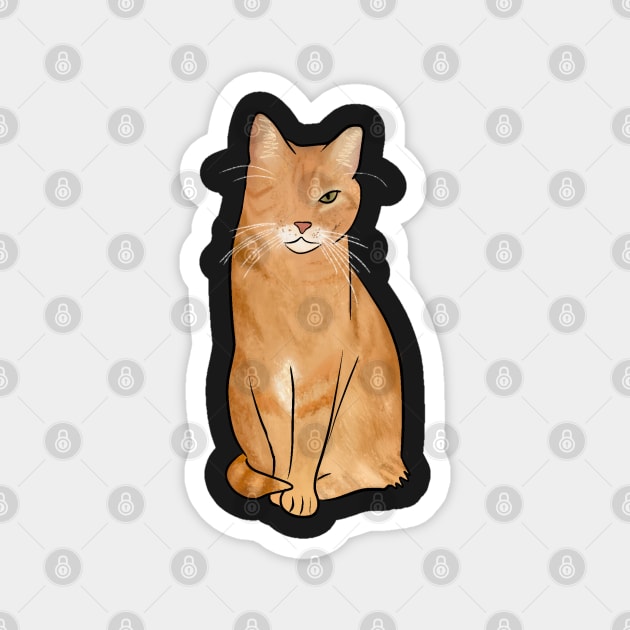 One-eyed Orange Cat Magnet by Booneb