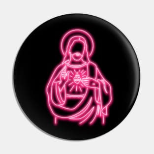 Pink Neon Jesus Pin