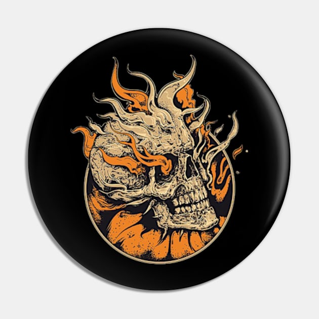 skull fire Pin by marzipancreates