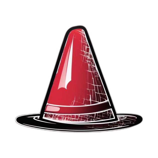 Futuristic Red Traffic Cone Illustration No. 967 by cornelliusy