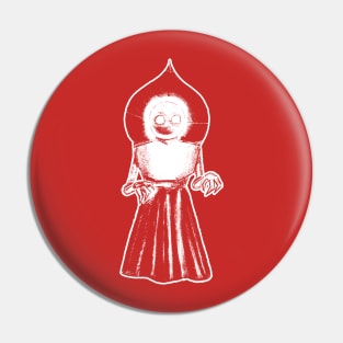 Flatwoods Monster White on Dark Pin