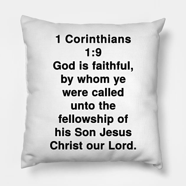 1 Corinthians 1:9  King James Version (KJV) Bible Verse Typography Pillow by Holy Bible Verses