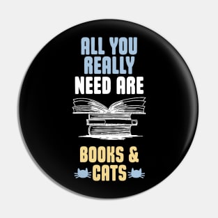 Books and Cats Pin