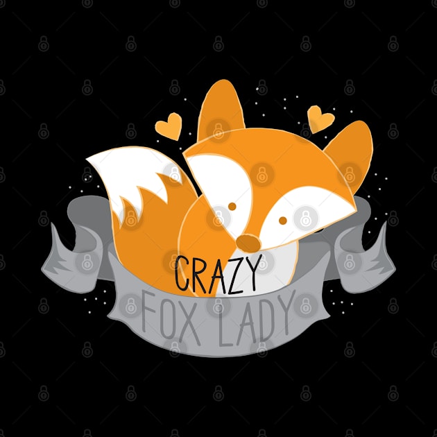 Crazy Fox lady on a banner by jazzydevil