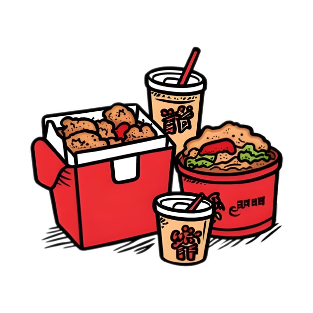 Chinese Takeout Cartoon by The Charming Corner