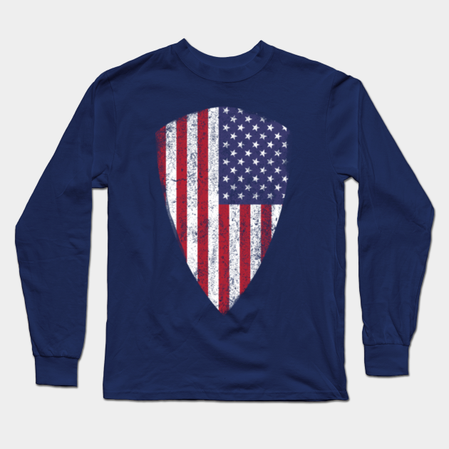 red white and blue long sleeve shirts