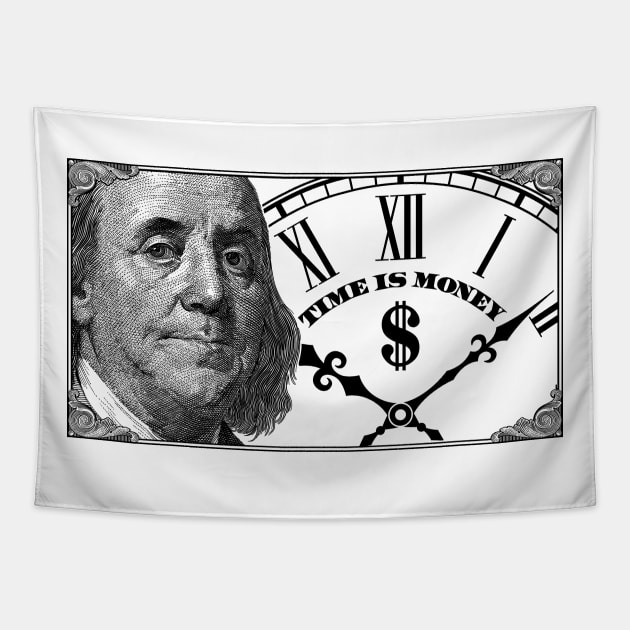 Benjamin Franklin "Time is money". Tapestry by Alex Birch